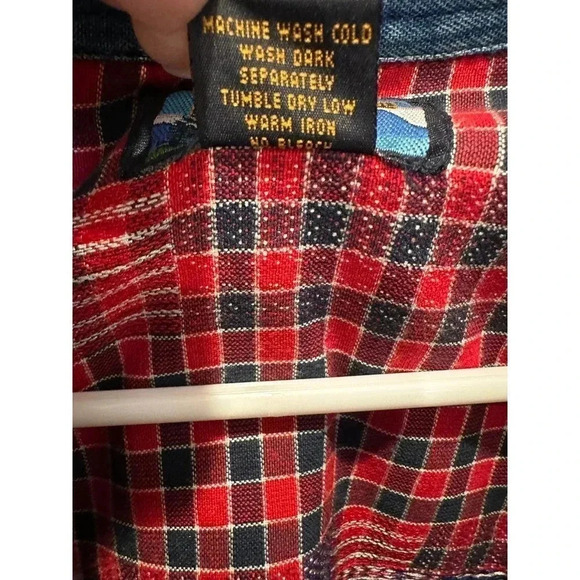 Shaver Lake Worran Women's Red Short Sleeve Button Down Plaid Shirt Size 2X - Picture 5 of 6